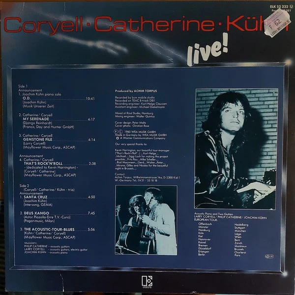 Coryell* · Catherine* · Kühn* - Live! (Paris · Berlin · Brussels · Montreux · Vienna ...) (LP, Album) - Image 2