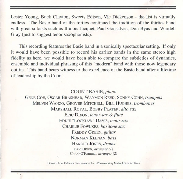 Count Basie & His Orchestra* - Ain't Misbehavin' (CD, Album, RE) - Image 4