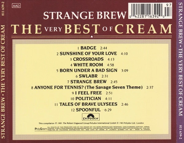 Cream (2) - Strange Brew - The Very Best Of Cream (CD, Comp, RE) - Image 3