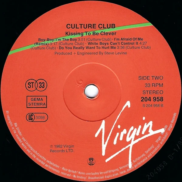 Culture Club - Kissing To Be Clever (LP, Album) - Image 4