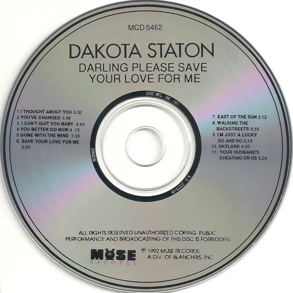 Dakota Staton - Darling Please Save Your Love For Me (CD, Album) - Image 3