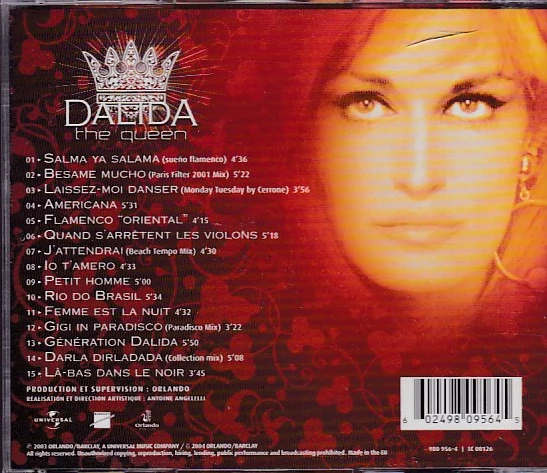Dalida - The Queen (CD, Comp, Mixed) - Image 2