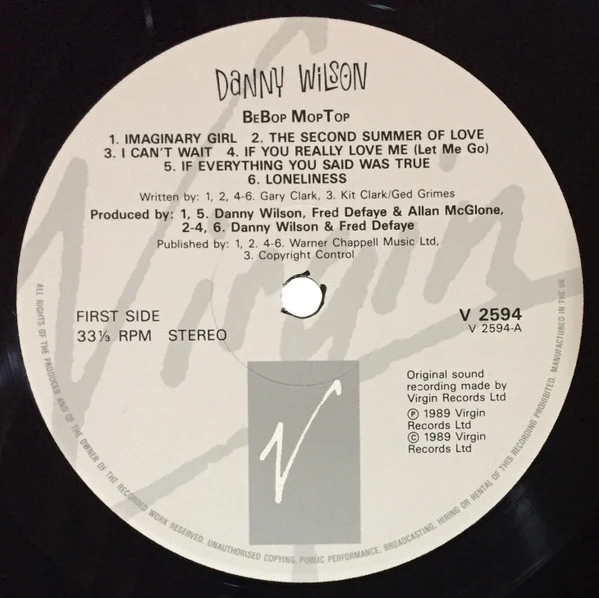 Danny Wilson  - Bebop Moptop (LP, Album) - Image 3