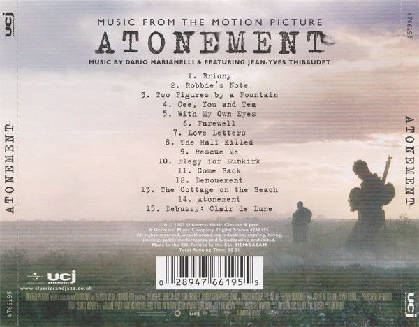 Dario Marianelli & Featuring Jean-Yves Thibaudet - Atonement (Music From The Motion Picture) (CD, Album) - Image 2