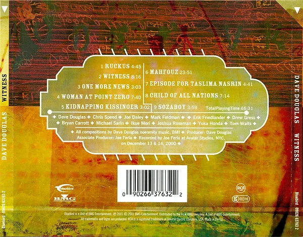 Dave Douglas - Witness (CD, Album) - Image 2