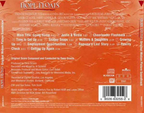 Dave Grusin - Hope Floats (Original Score Soundtrack) (CD, Album) - Image 2