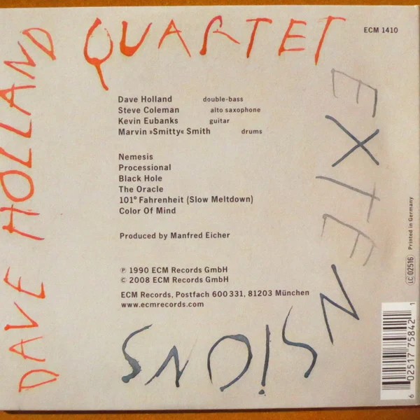 Dave Holland Quartet* - Extensions (CD, Album, RE, Car) - Image 2