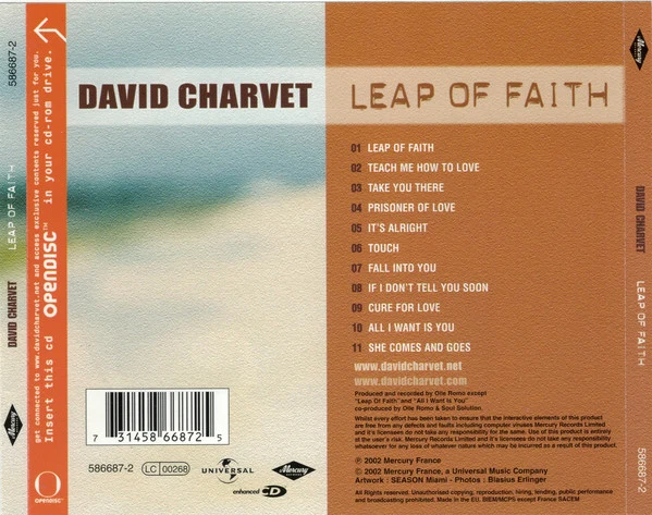 David Charvet - Leap Of Faith (CD, Album, Enh) - Image 4