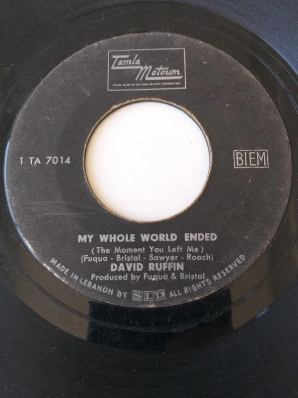 David Ruffin - My Whole World Ended (The Moment You Left Me)  (7", Single)