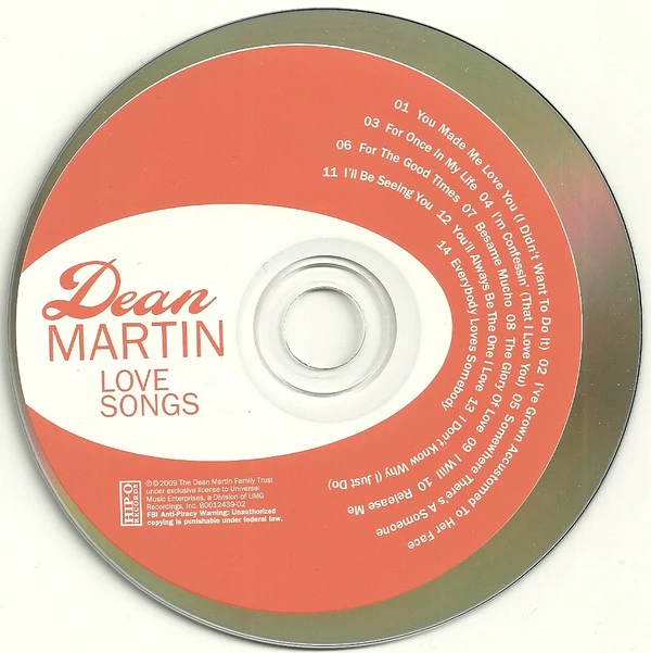 Dean Martin - Love Songs (CD, Comp, RM) - Image 3