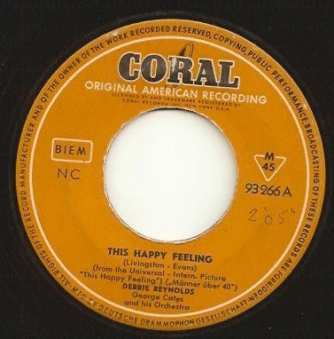 Debbie Reynolds - This Happy Feeling / Hillside In Scotland  (7", Single, Mono)