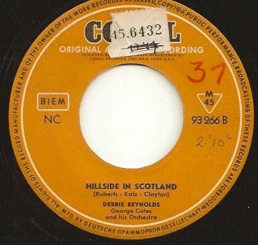 Debbie Reynolds - This Happy Feeling / Hillside In Scotland  (7", Single, Mono) - Image 2
