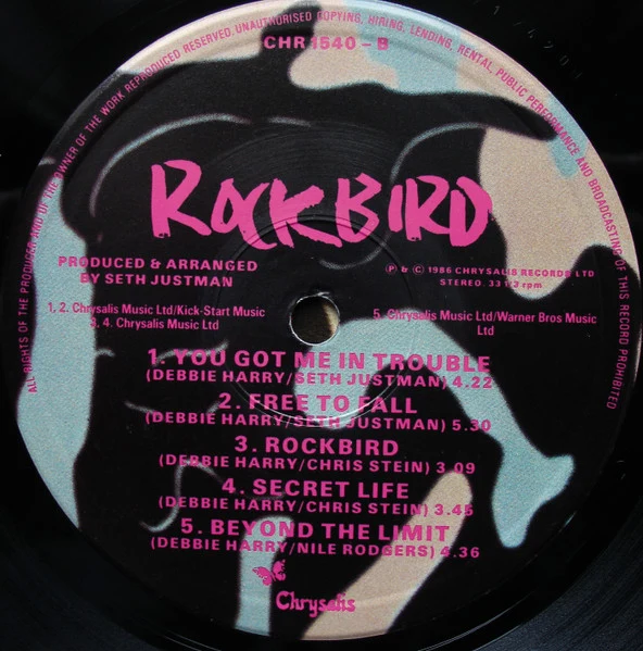 Deborah Harry - Rockbird (LP, Album, Pin) - Image 4