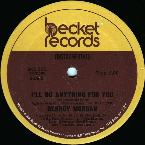 Denroy Morgan - I'll Do Anything For You (12", Single) - Image 2
