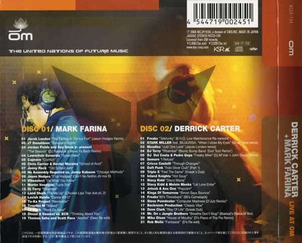 Derrick Carter + Mark Farina - Live At Om (2xCD, Comp, Mixed) - Image 4