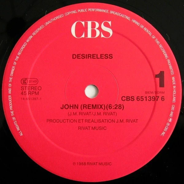 Desireless - John (12", Maxi) - Image 3