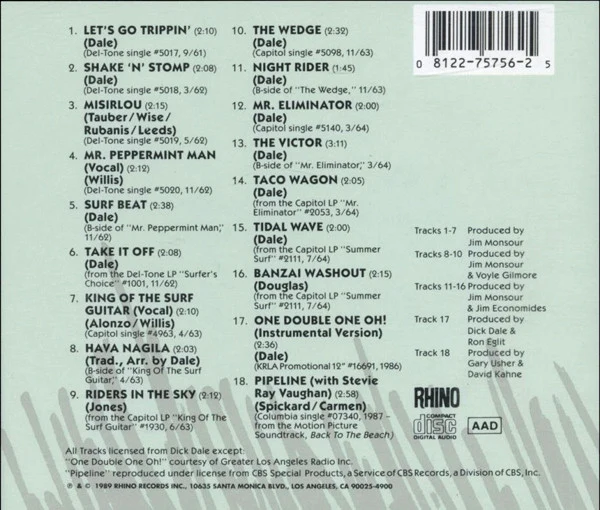 Dick Dale & His Del-Tones - King Of The Surf Guitar: The Best Of Dick Dale & His Del-Tones (CD, Comp) - Image 2