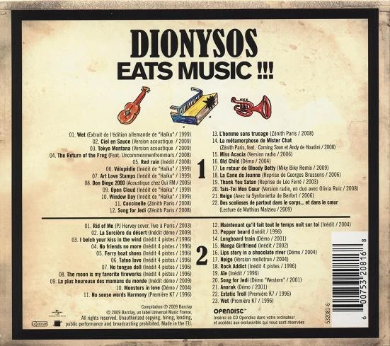 Dionysos (2) - Dionysos Eats Music !!! (2xCD, Comp, Enh) - Image 2