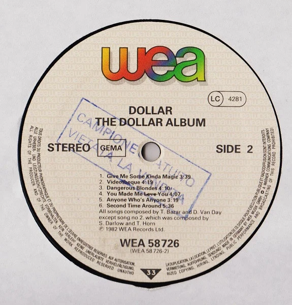 Dollar - The Dollar Album (LP, Album) - Image 4