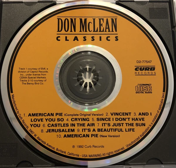 Don McLean - Classics (CD, Comp) - Image 3