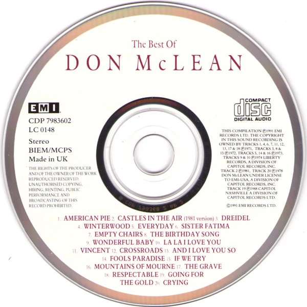 Don McLean - The Best Of Don McLean (CD, Comp) - Image 4