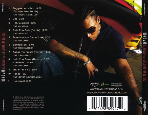 Don Omar - Da Hitman Presents Reggaeton Latino (CD, Comp) - Image 2
