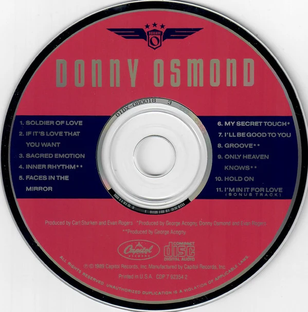 Donny Osmond - Donny Osmond (CD, Album) - Image 4