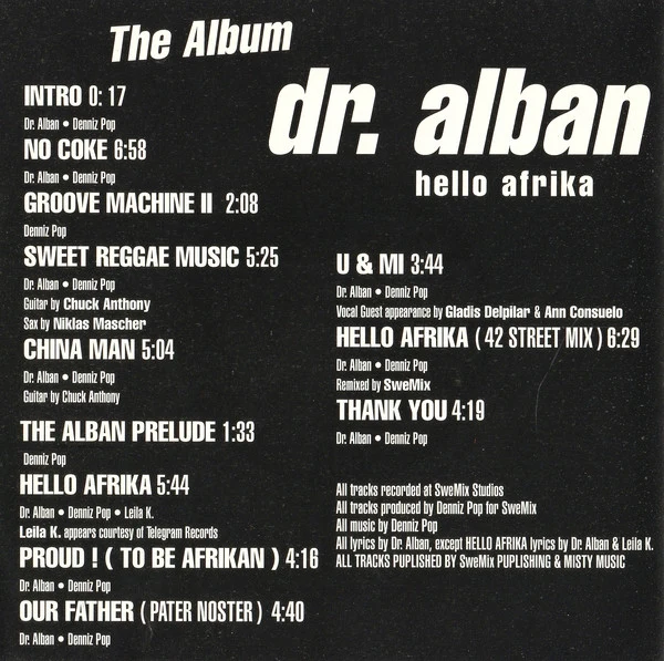 Dr. Alban - Hello Afrika (The Album) (CD, Album) - Image 3
