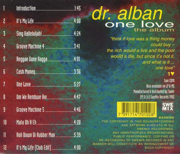 Dr. Alban - One Love (The Album) (CD, Album) - Image 4