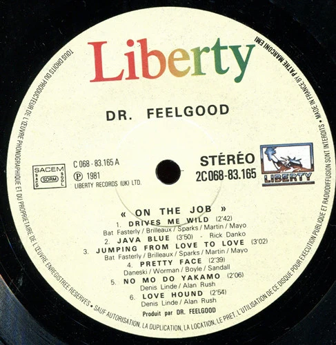 Dr. Feelgood - On The Job (LP, Album) - Image 3
