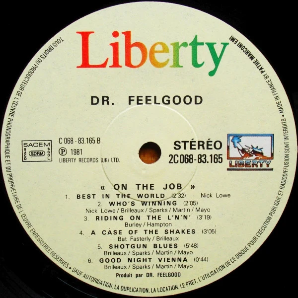 Dr. Feelgood - On The Job (LP, Album) - Image 4
