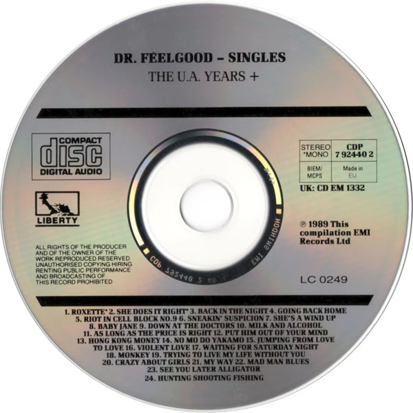 Dr. Feelgood - Singles (The U.A. Years+) (CD, Comp, RP) - Image 4