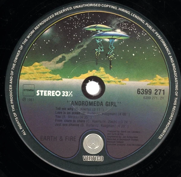 Earth And Fire - Andromeda Girl (LP, Album) - Image 4