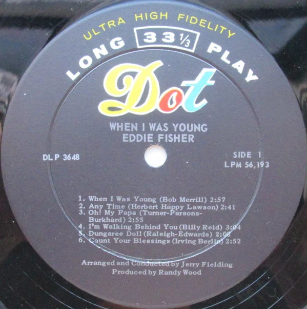 Eddie Fisher - When I Was Young (LP, Album, Mono) - Image 3