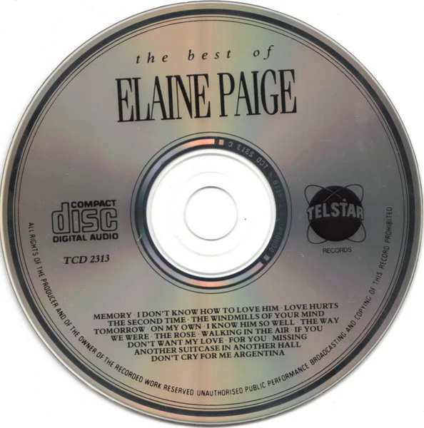 Elaine Paige - The Best Of Elaine Paige - Memories (CD, Comp) - Image 4