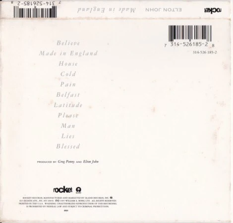 Elton John - Made In England (CD, Album) - Image 2
