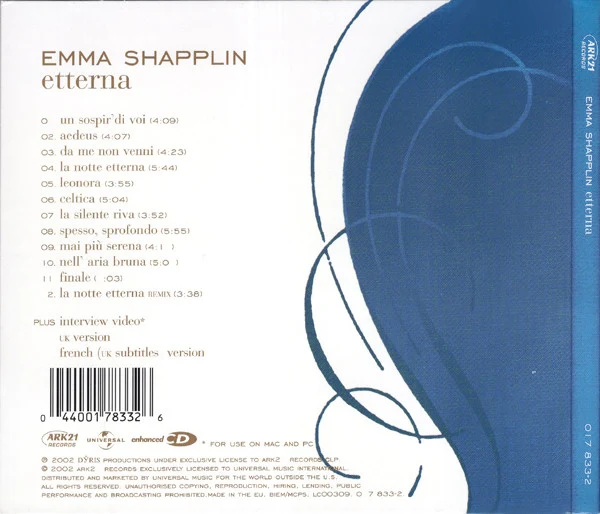 Emma Shapplin - Etterna (CD, Album, Enh, Dig) - Image 4