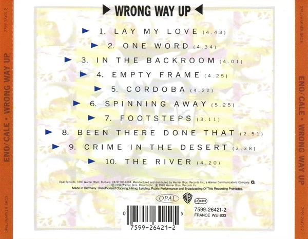 Eno* / Cale* - Wrong Way Up (CD, Album) - Image 2