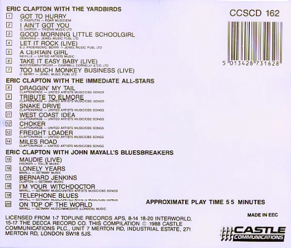 Eric Clapton Featured With The Yardbirds, Jimmy Page And John Mayall's Bluesbreakers* - The Early Clapton Collection (CD, Comp) - Image 2