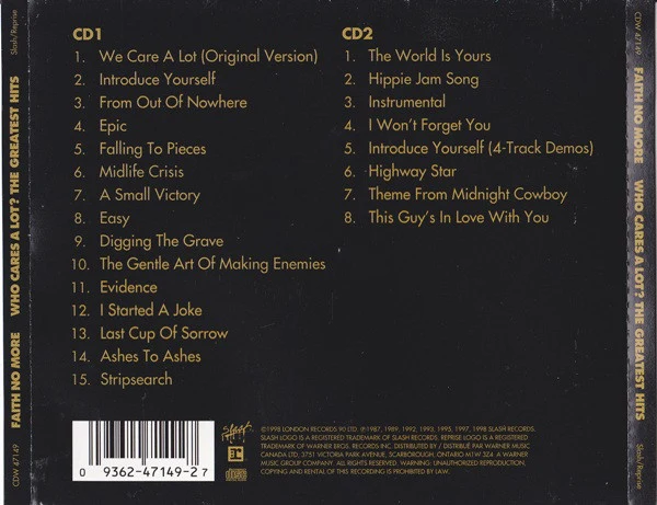 Faith No More - Who Cares A Lot? The Greatest Hits (2xCD, Comp) - Image 2