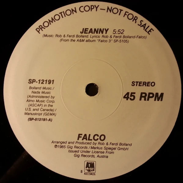 Falco - Jeanny (12", Promo)