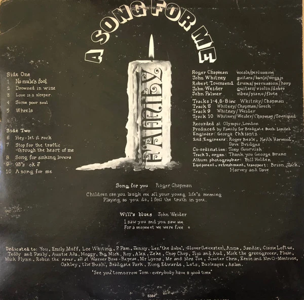Family  - A Song For Me (LP, Album) - Image 2