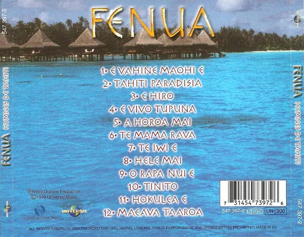 Fenua - Hymnes De Tahiti (CD, Album) - Image 2