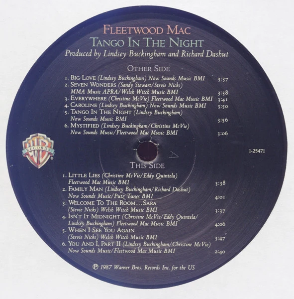 Fleetwood Mac - Tango In The Night (LP, Album, All) - Image 3