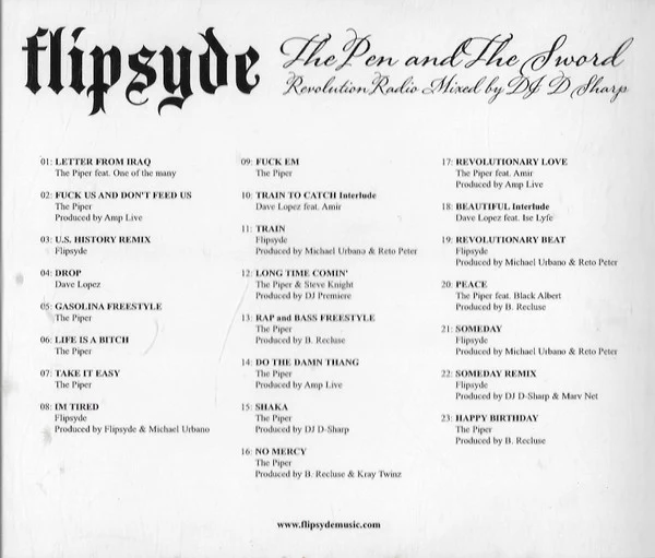 Flipsyde - The Pen And The Sword - Revolution Radio (CDr) - Image 2