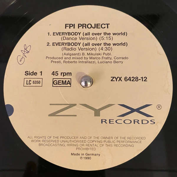 FPI Project - Everybody (All Over The World) (12", Single) - Image 3
