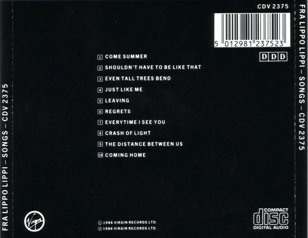 Fra Lippo Lippi - Songs (CD, Album) - Image 3