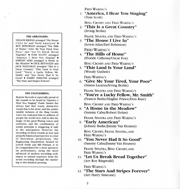 Frank Sinatra, Bing Crosby, Fred Waring And The Pennsylvanians* - America I Hear You Singing (CD, Album, RE, RM) - Image 5