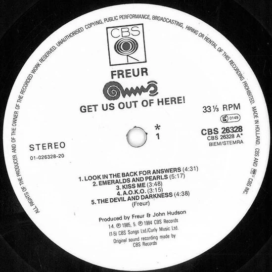 Freur - Get Us Out Of Here (LP, Album) - Image 3