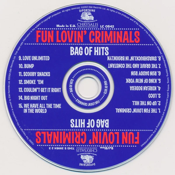 Fun Lovin' Criminals - Bag Of Hits (CD, Comp) - Image 3
